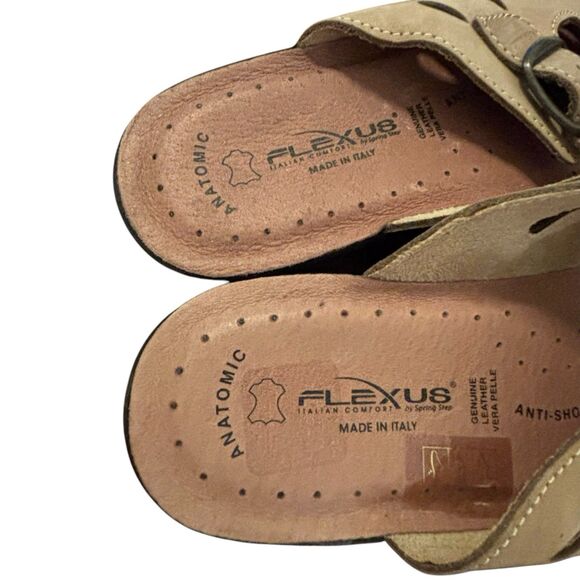 Flexus by‎ Spring Step Women's Size 40 (9.5) Leather Slip On Sandals ITALY - Picture 7 of 16